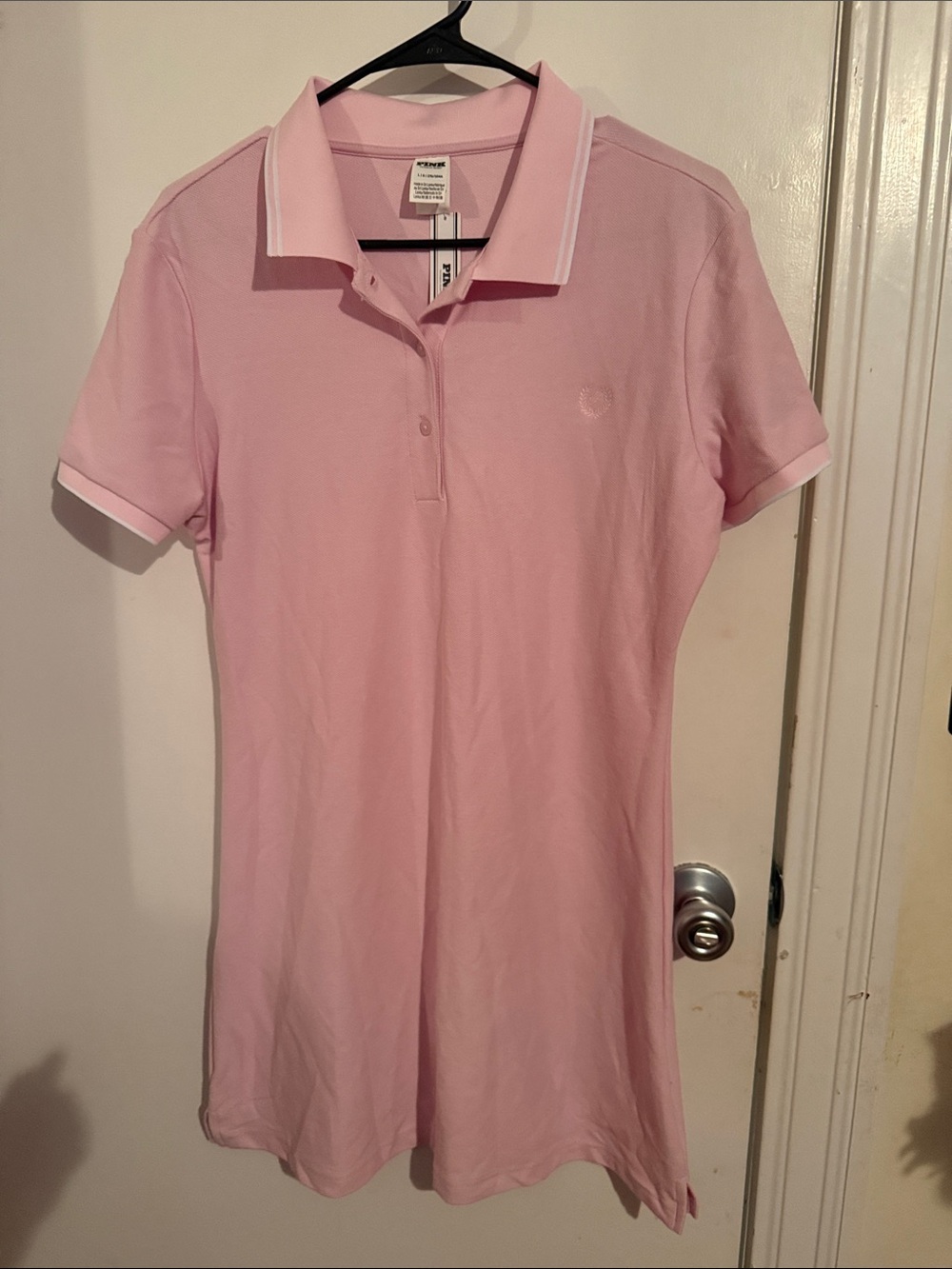 PINK Victoria's Secret Light Pink Polo Tunic with White Trim